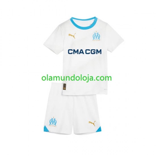 Camisola Olympique de Marseille Criança Equipamento Primeiro 2023-2024 Manga Curta